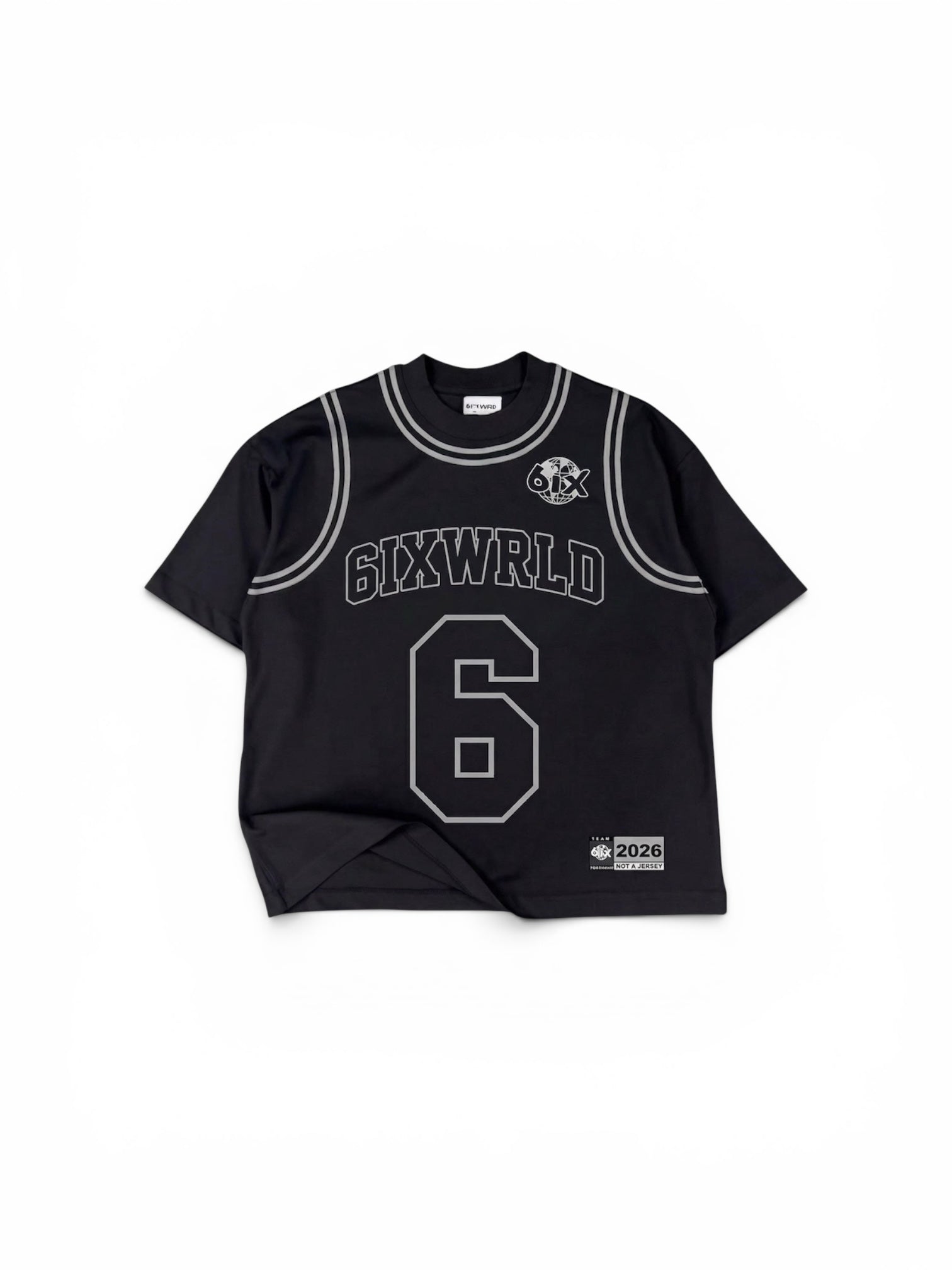 6IXWRLD 2 IN 1 BLACK TSHIRT